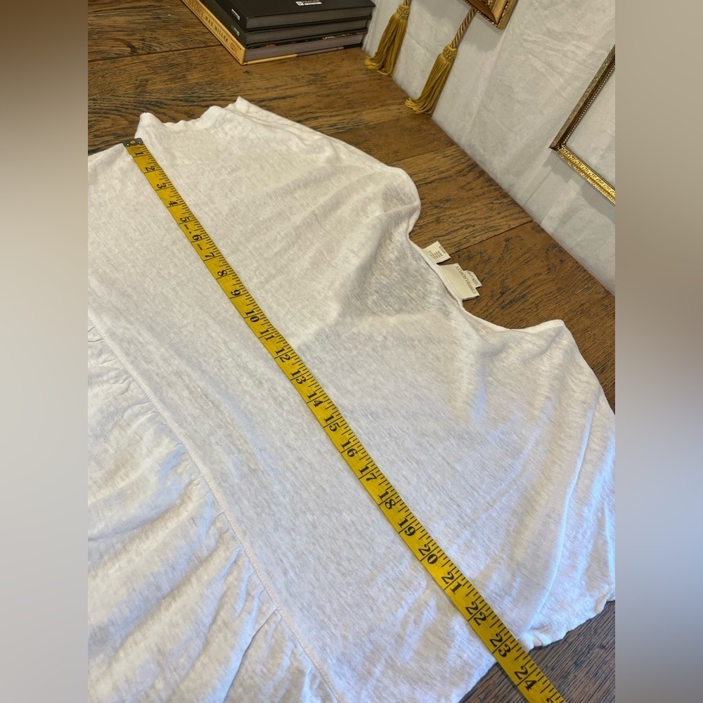 CYNTHIA ROWLEY – 100% Linen Ruffle Hem Top (XL) - Picture 8 of 9